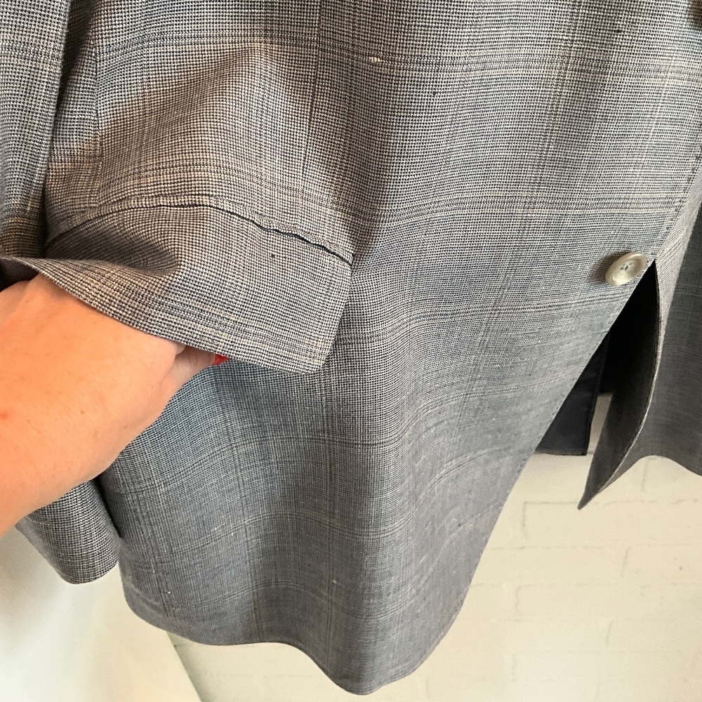 Ermenegildo Zegna Tailored Wool Blazer Micro Plaid Quiet Luxury Sz 50L - Picture 7 of 15